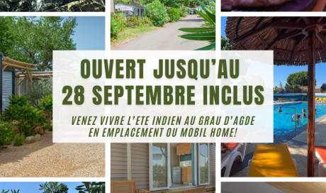 Camping Cap d'Agde ouvert jusqu'au 28 septembre inclus!